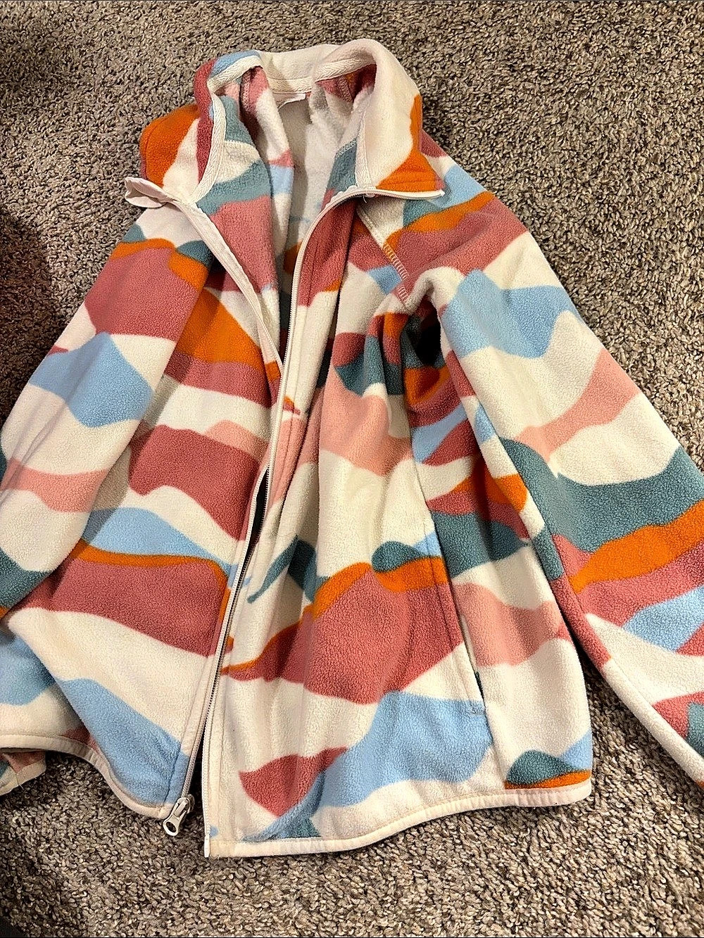 Wonder Nation Girls Multicolor & Pink Fleece Jacket Size 10-12